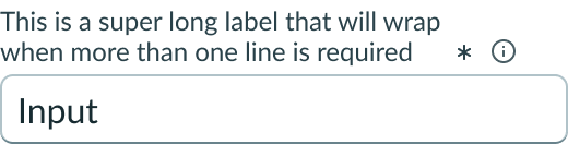 Shows component with wrapped label text