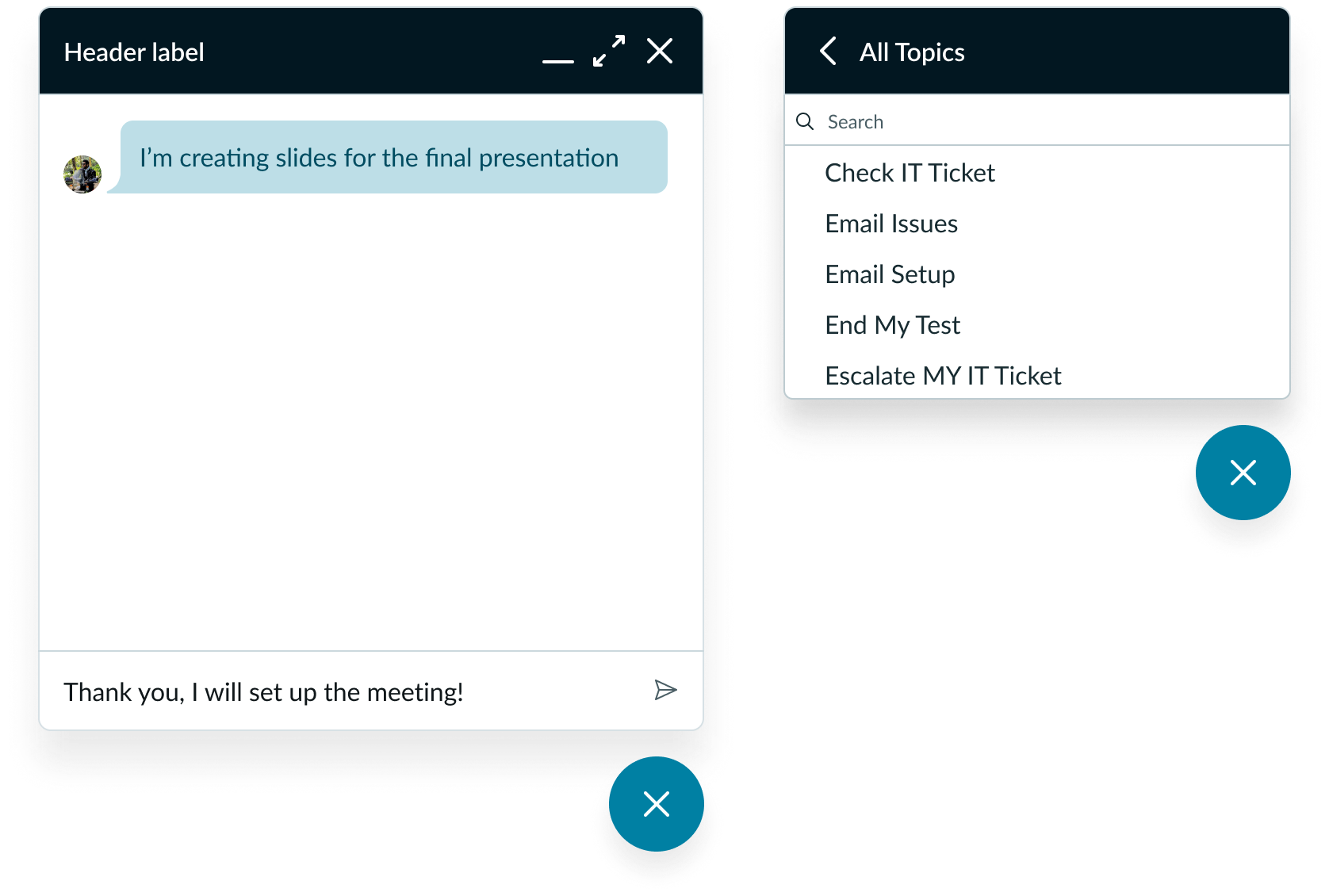 examples of different modeless dialog sizes