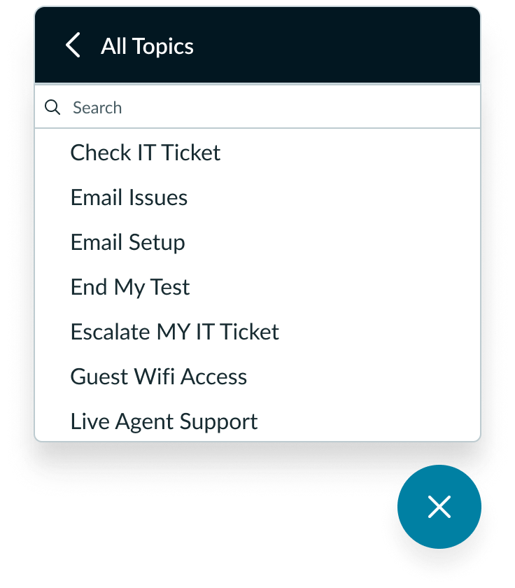modeless dialog with top work panel only
