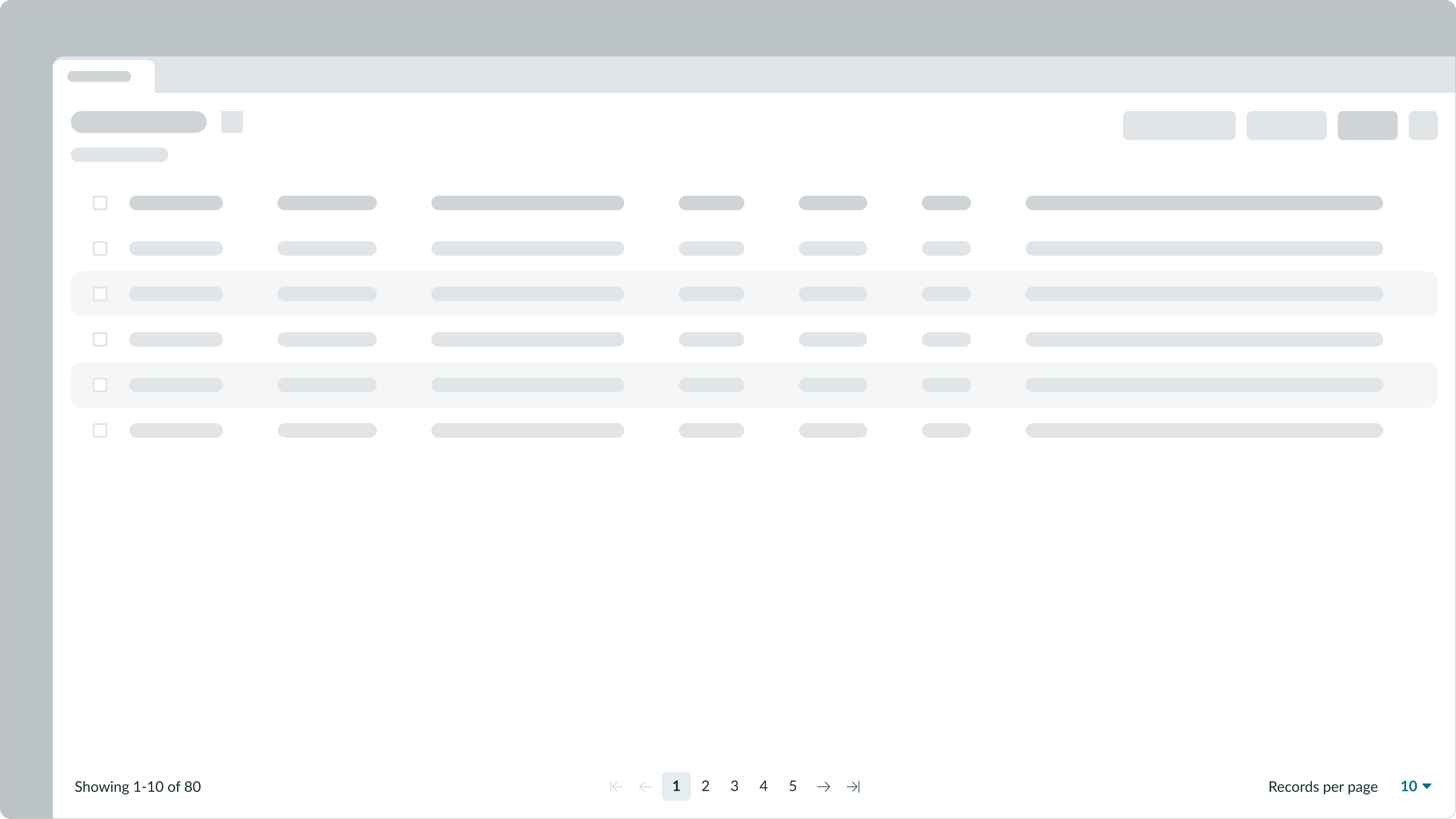 detailed list with a full pagination control