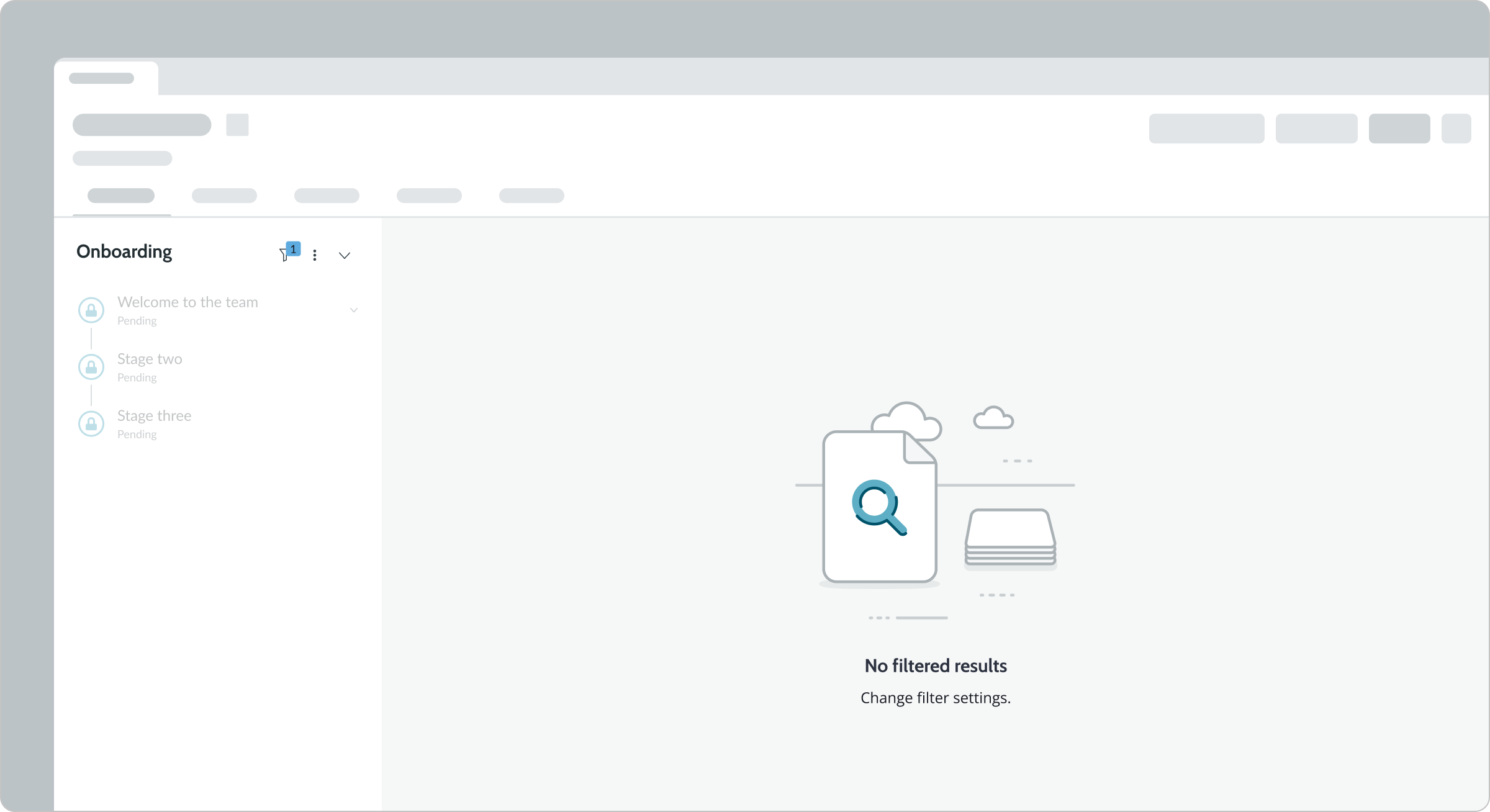 no filtered results empty state message