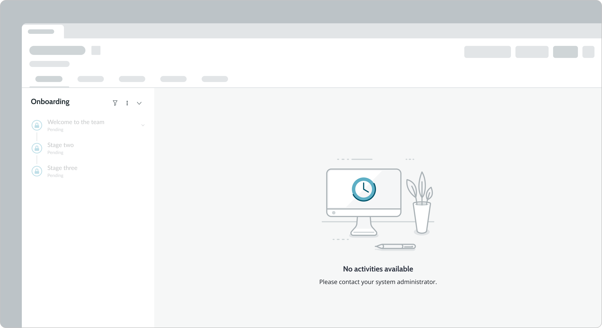 no activities available empty state message