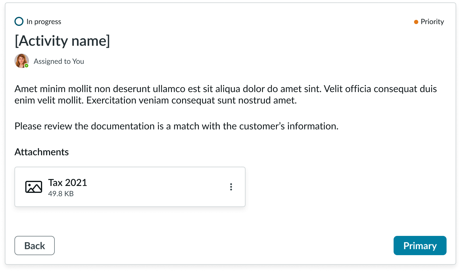 Playbook open activity with an attachment