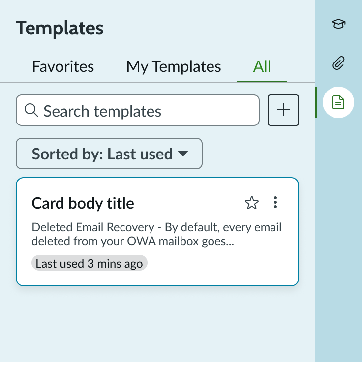template tile selected state