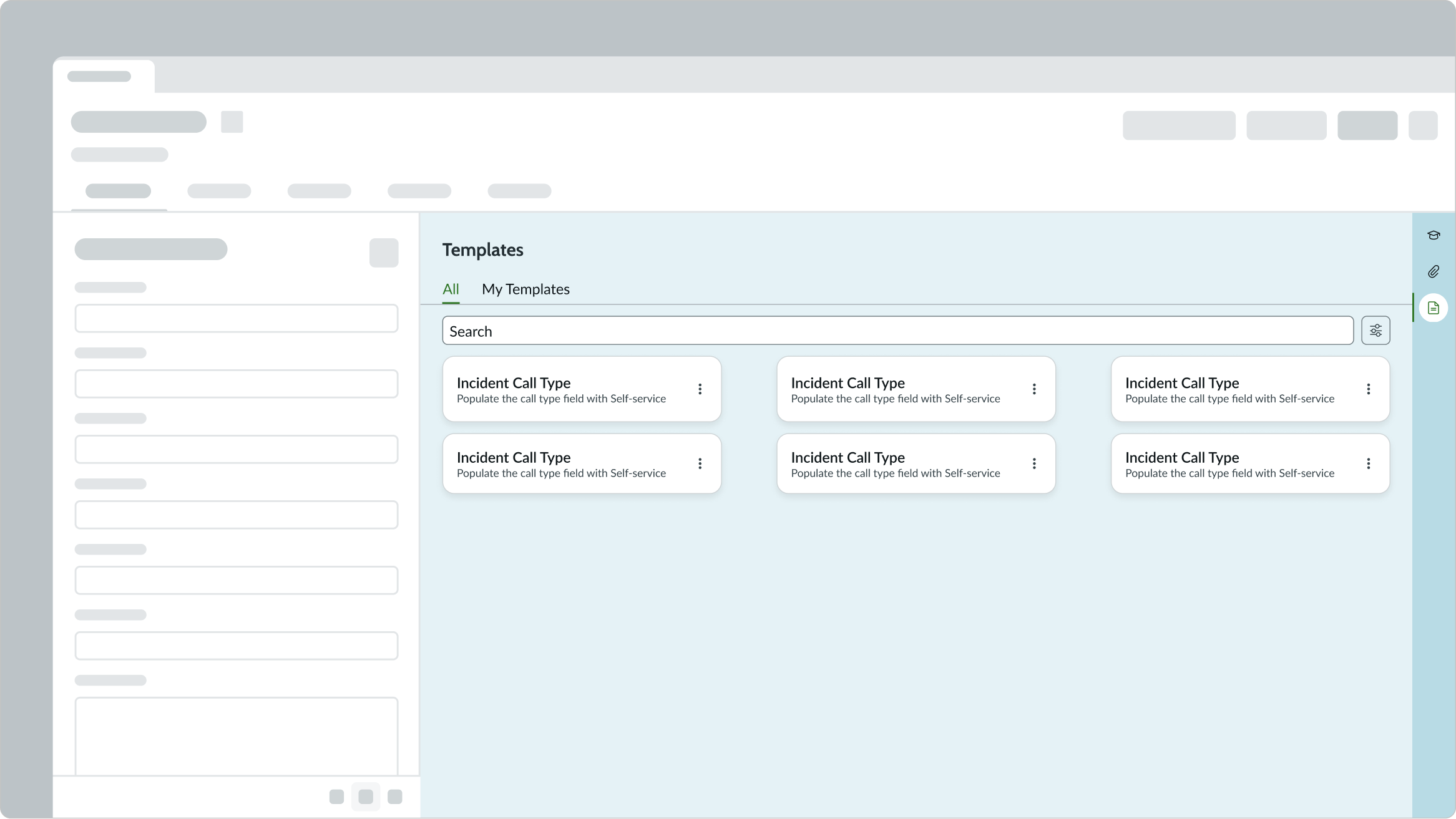 template responsive behavior
