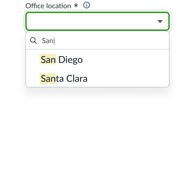 select search is used to help narrow down options