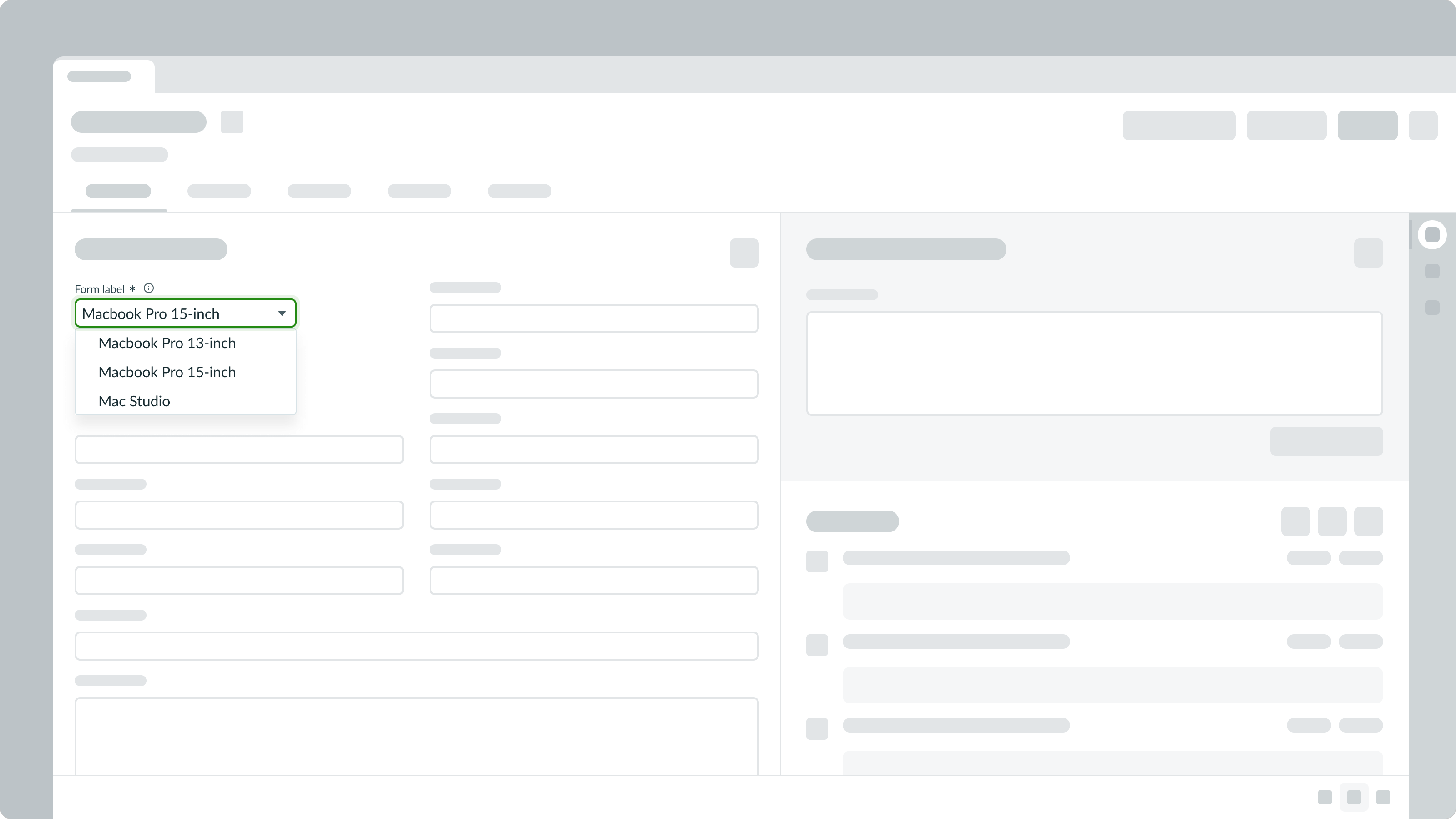 select is used correctly for a form field