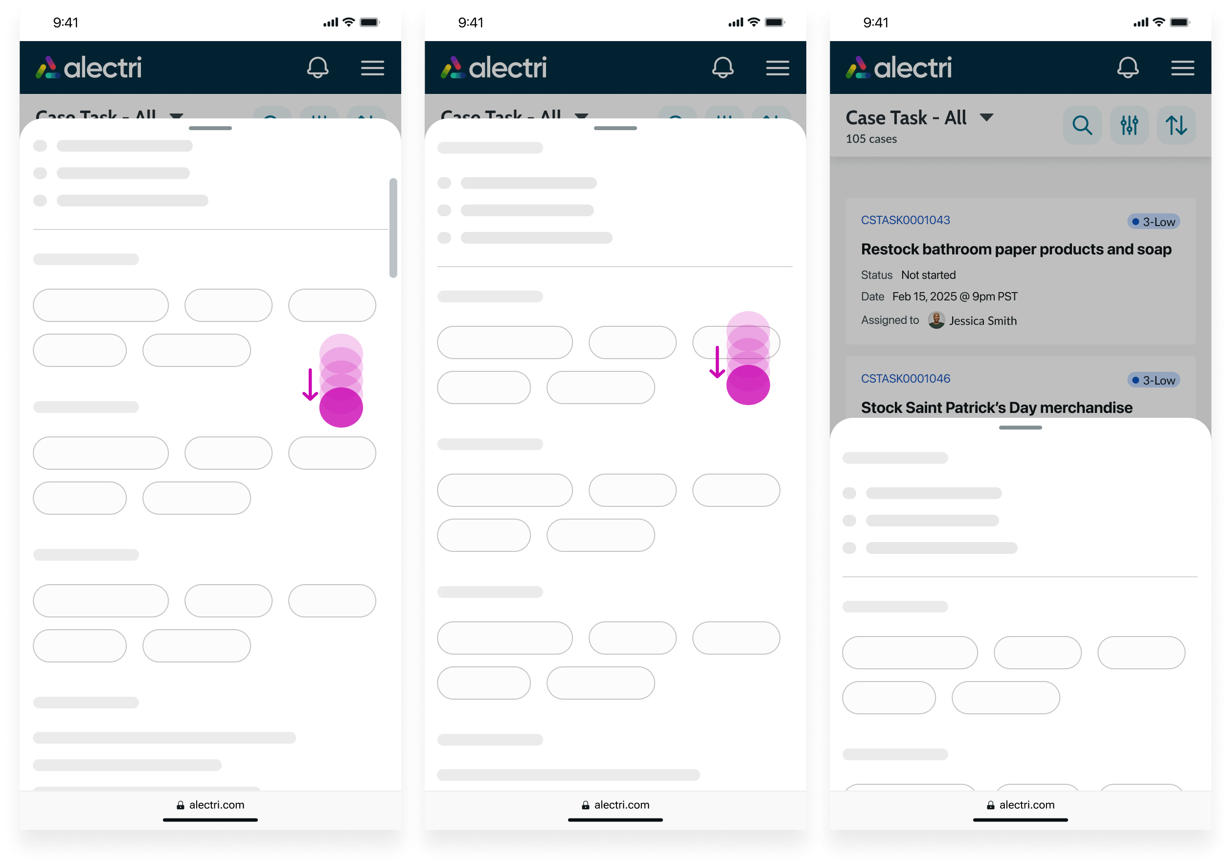 Example of sheet demonstrating the swipe to close behavior.