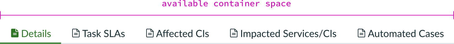 Tab Layout Flush Left