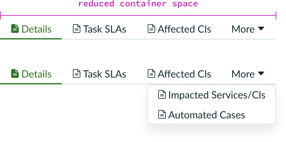 Tab Layout Flush Left