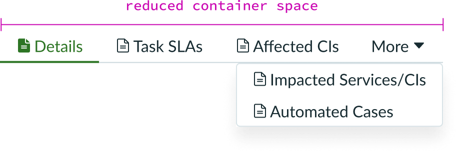 Tab Layout Flush Left