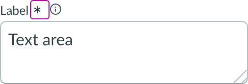 asterisk used as the required field indicator
