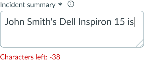 character counter in the field