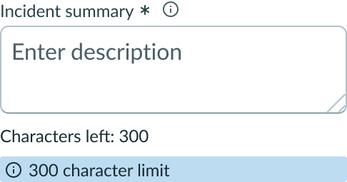 counter showing character limit for the field