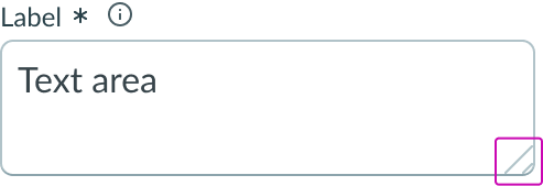 Shows the configurable resize control in the lower right corner of the input field