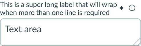 Shows component with wrapped label text