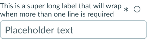 Shows component with wrapped label text