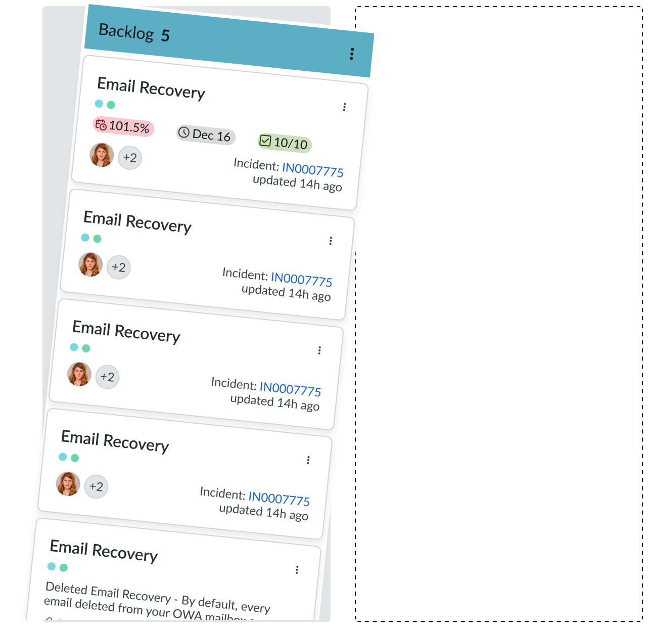 Kanban board vertical lane drop