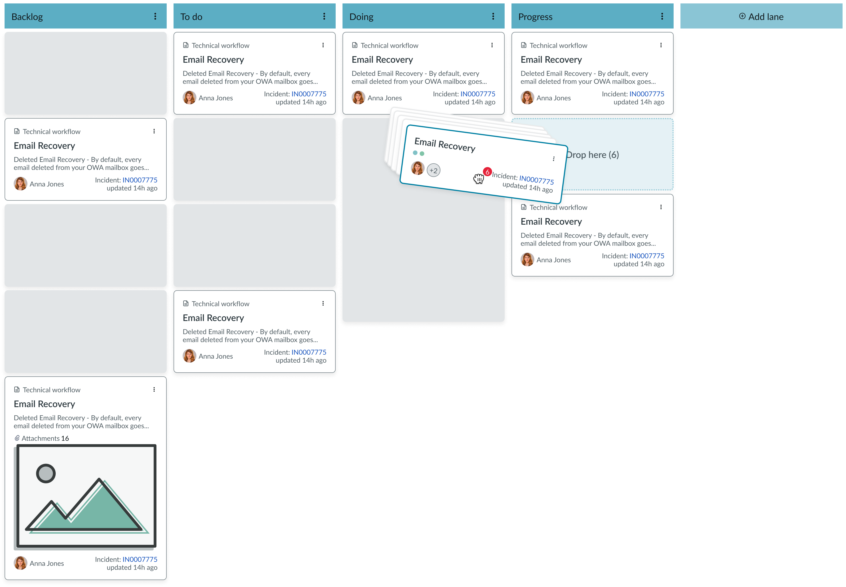 vertical lane with scroll bar