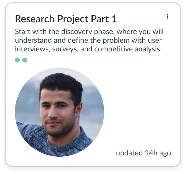 large avatar taking up half of card space from text