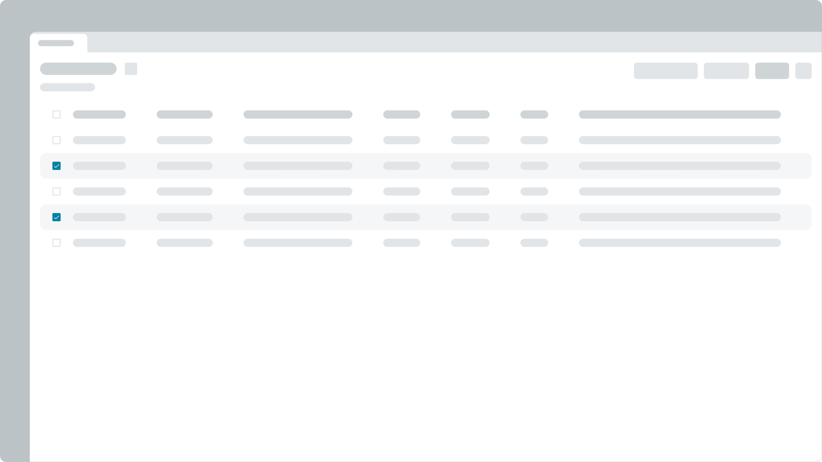 items checked in a list format