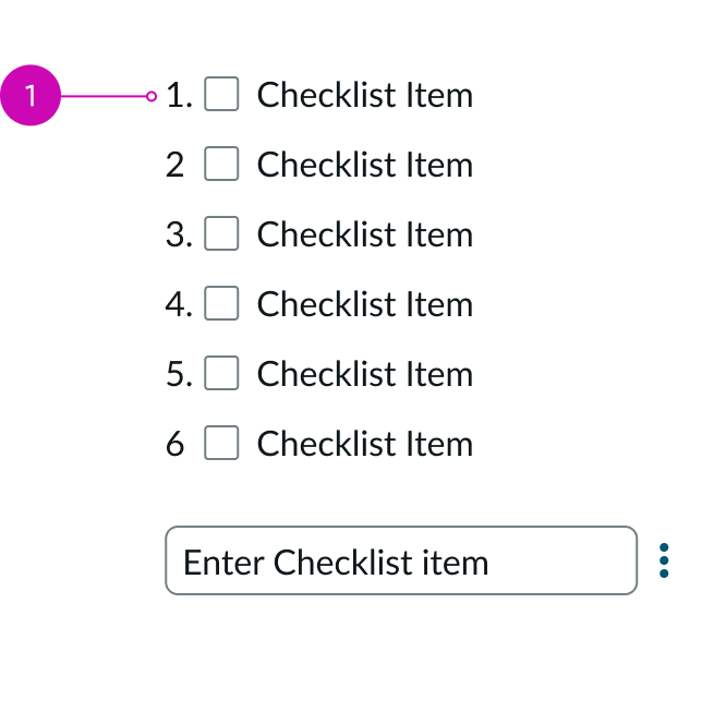 example of a checklist with number and letter prefix