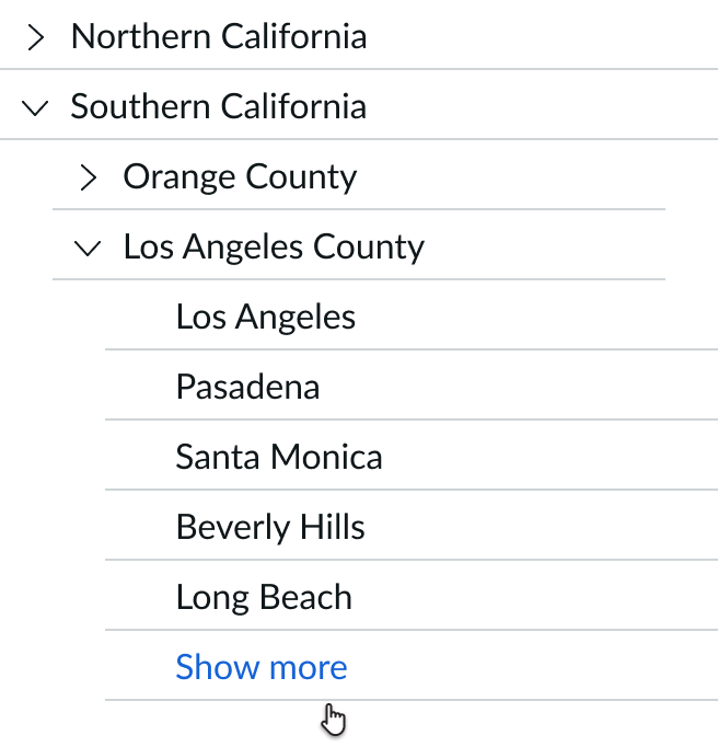 content tree example of using the collapse component