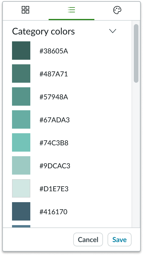 color picker list view