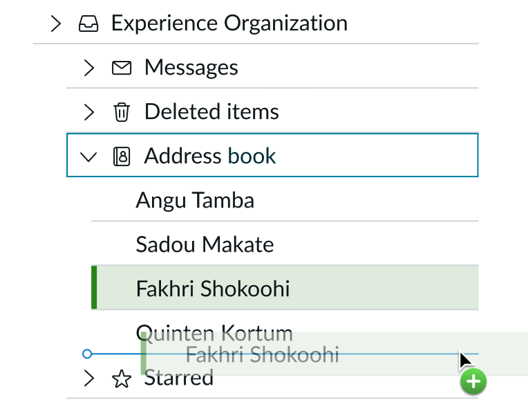 insertion point appears underneath the parent node