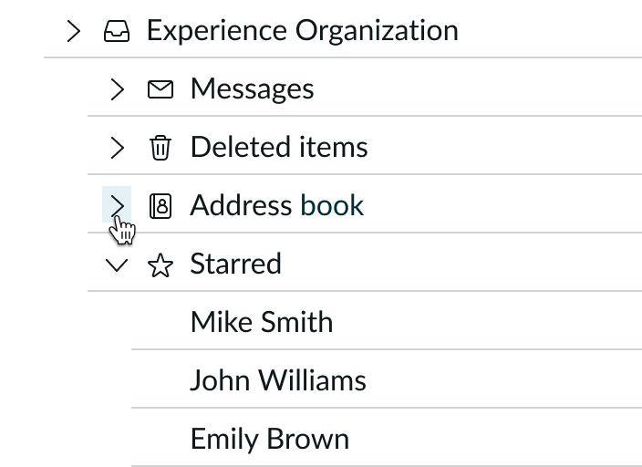 dragging ghost node to hover on top of collapsed parent node labeled Address Book