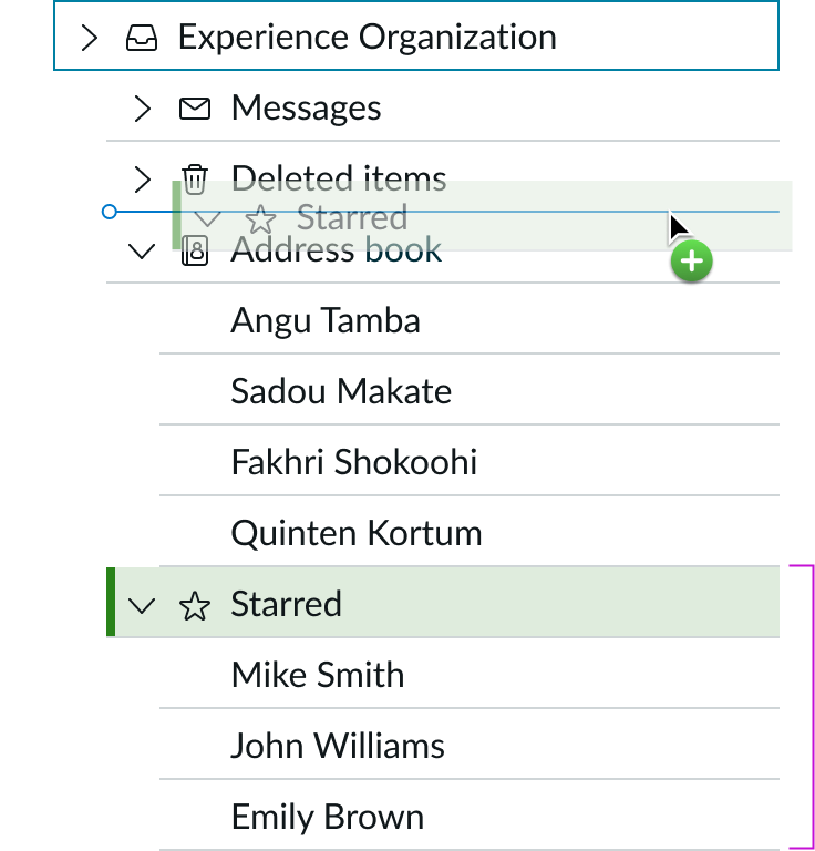 multi-select moving a parent node and its child nodes to the insertion point