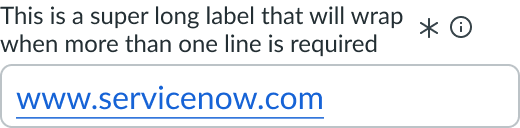 Shows component with wrapped label text