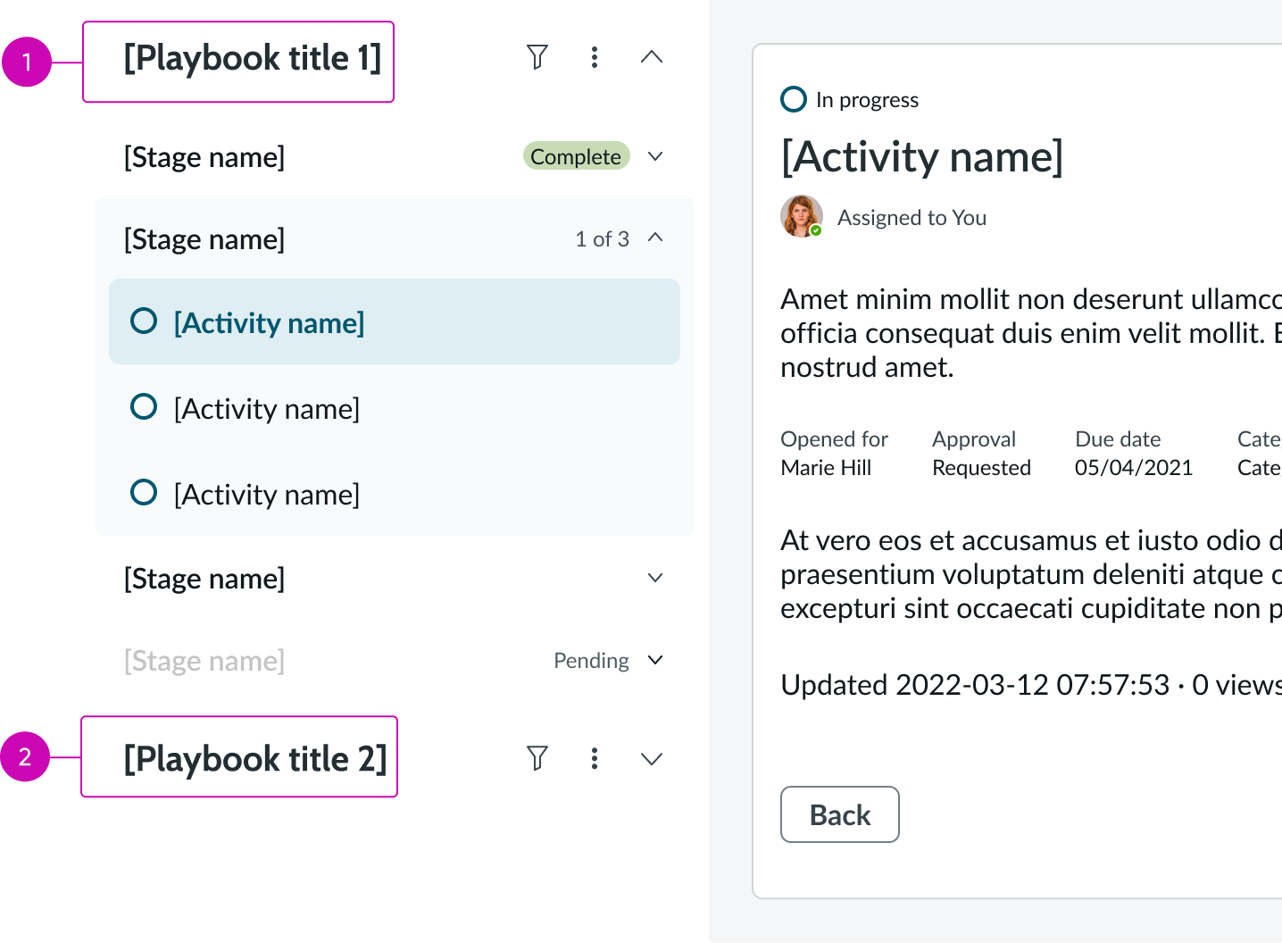 Multiple playbooks running in vertical view and placed one above another