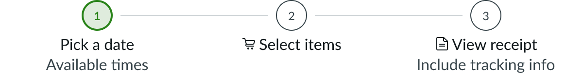 stepper with distracting mix of labels and icons