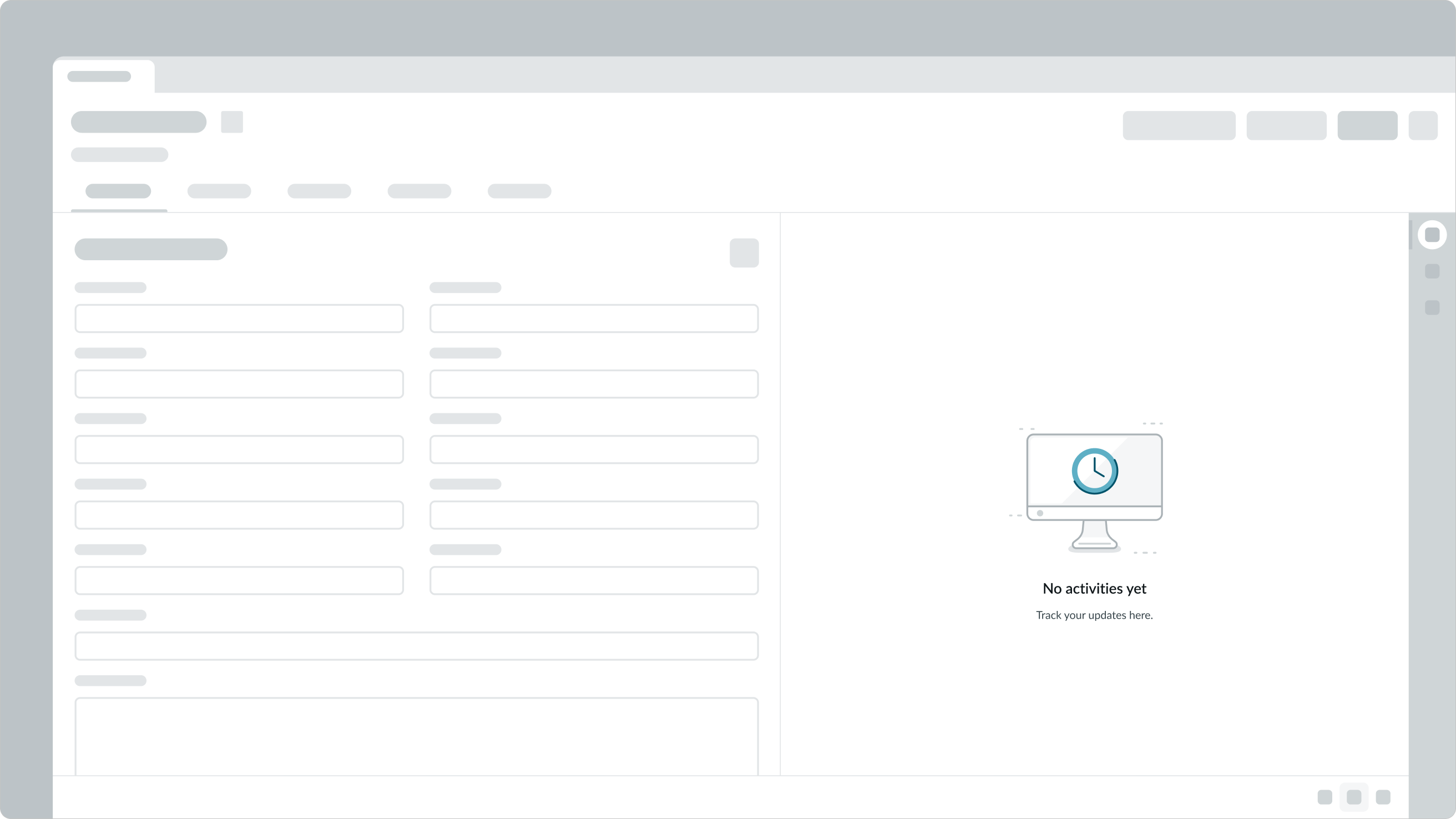 no activity message for empty state