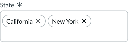 Shows the proper use of the required field indicator to alert the user that a selection from the list is required