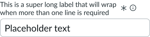 Shows component with wrapped label text