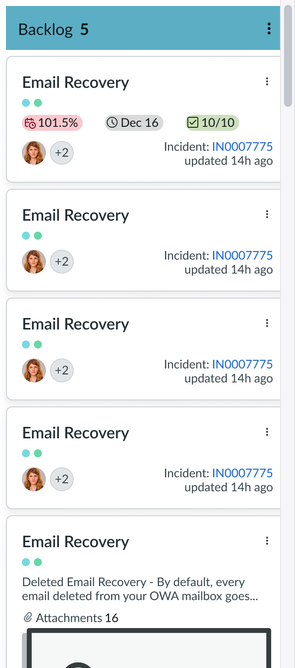 vertical lane with scroll bar