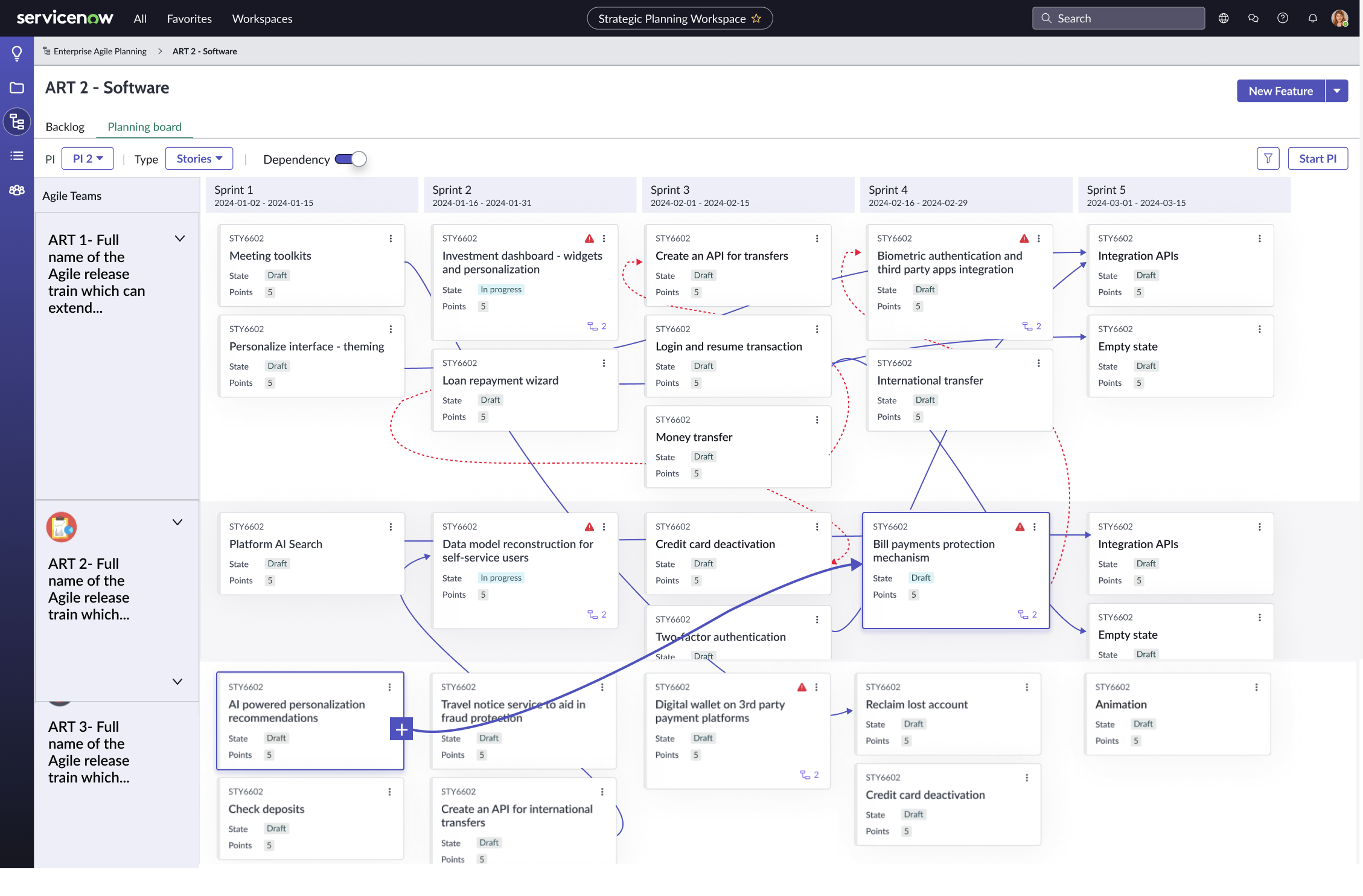 Kanban board vertical lane with