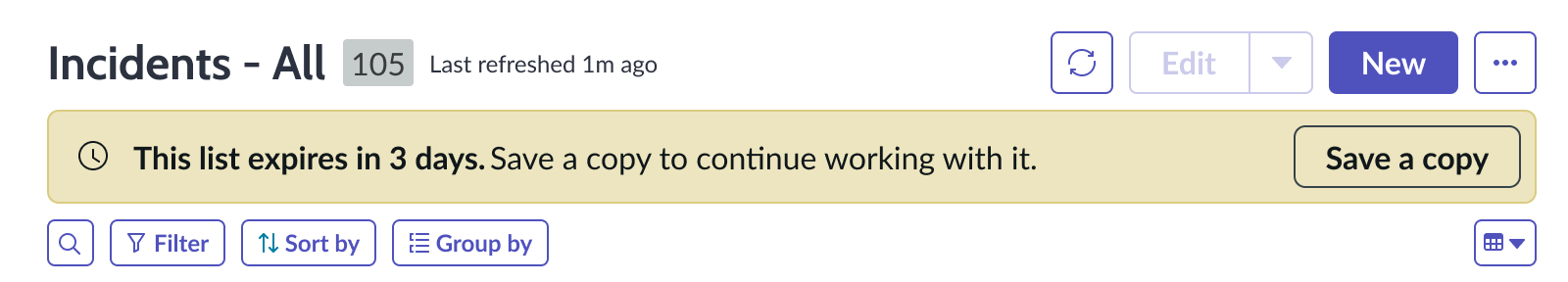 Shows the list selector component used in split view to edit columns in the list