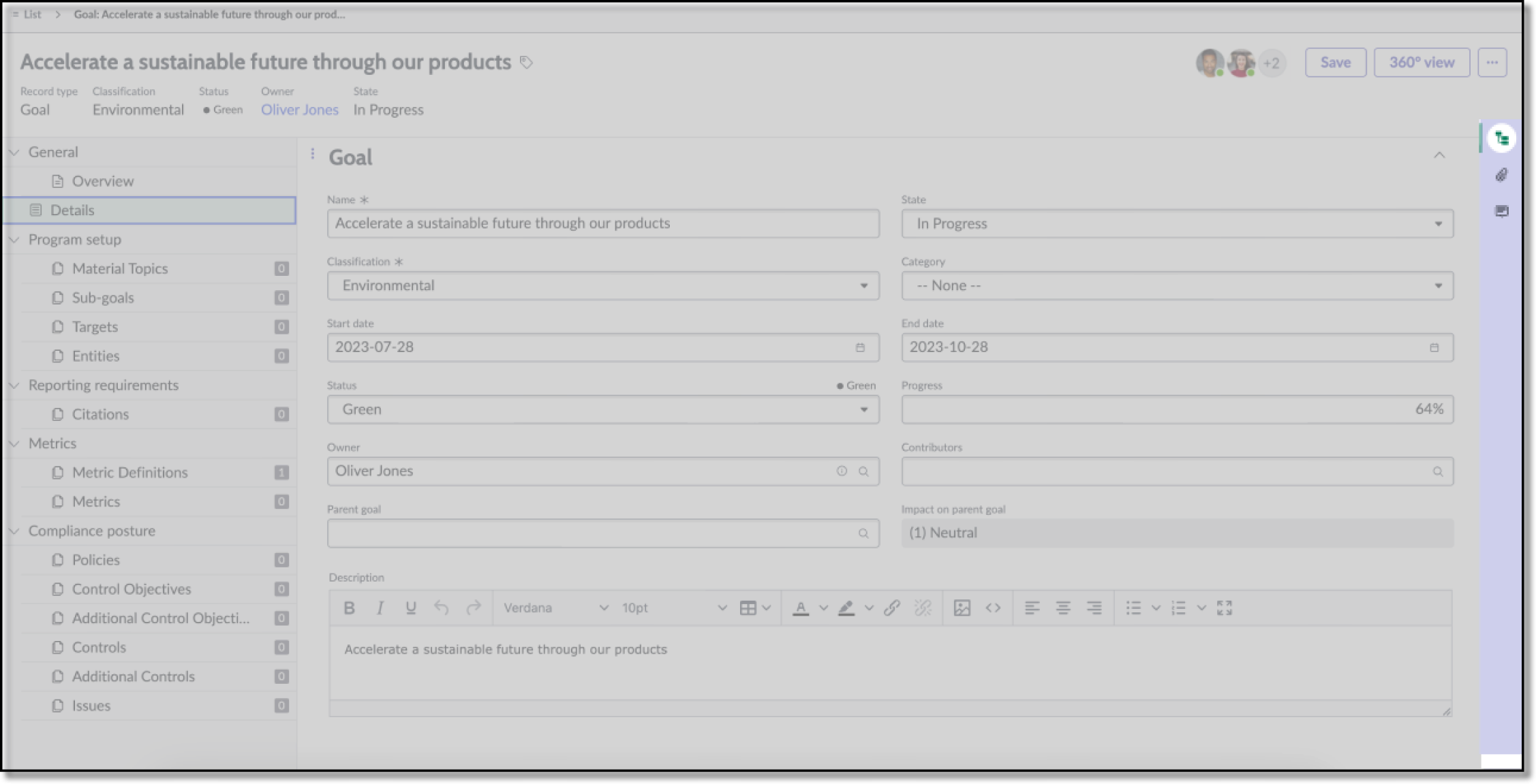 Shows the contextual sidebar component highlighted on the page