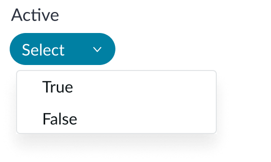 Shows the selection popover for true/false filter values