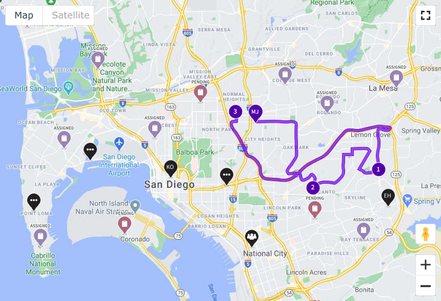 field agent route and tasks