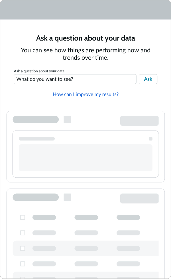 analytics Q&A showing in a smaller display