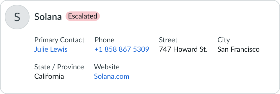 account name on contact card