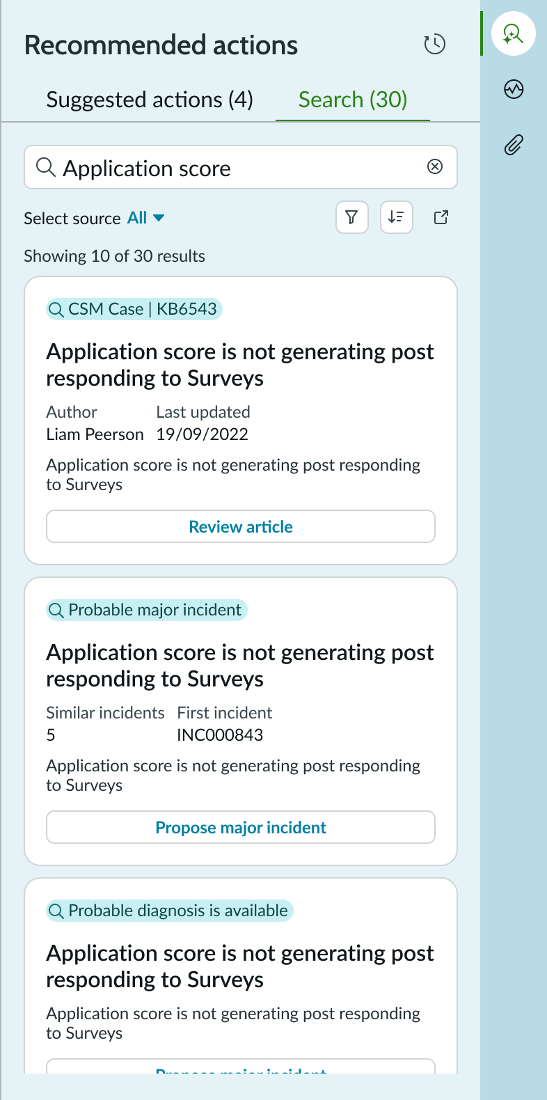 Shows the default configuration of the tabs and the show more button that displays hidden cards in a long list