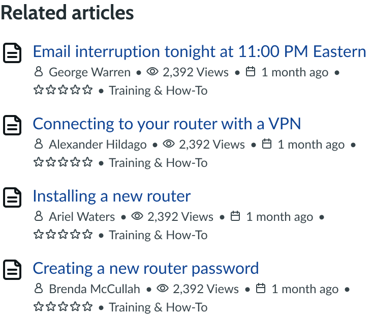 related content list with single content type