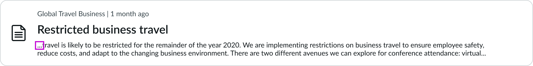 summary with front truncation
