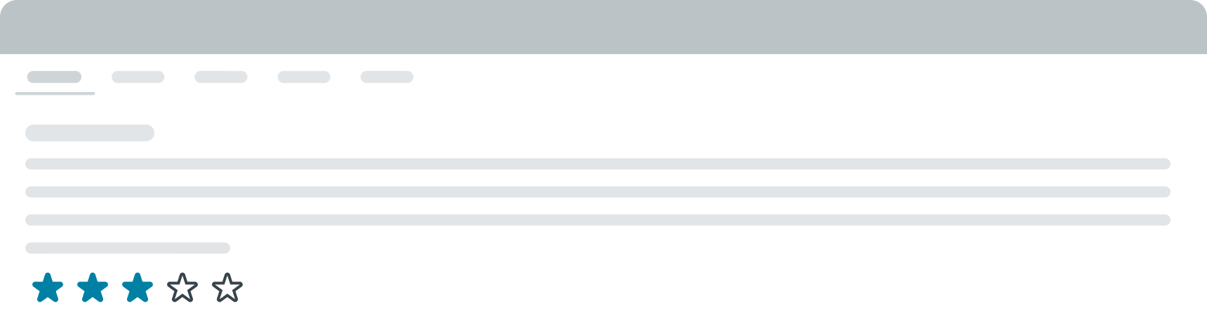 star rating arranged horizontally under the content