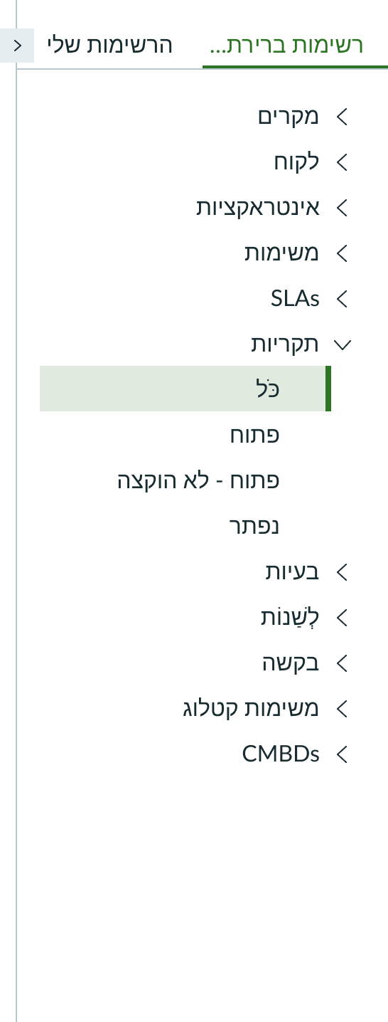 Shows the list menu displayed in a right-to-left language